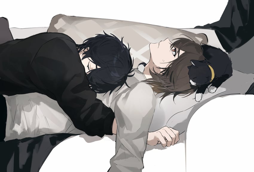 amamiya ren, akechi gorou, and morgana (persona and 1 more) drawn by ameinu