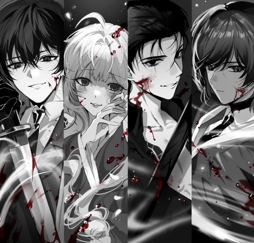 yi sang, outis, sonechka, and gen (original and 2 more)