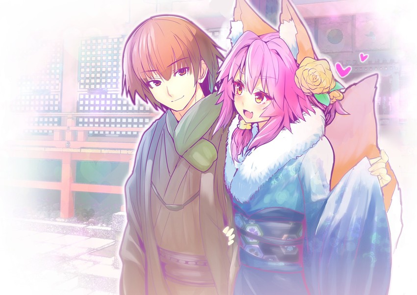tamamo, tamamo no mae, and kishinami hakuno (fate and 2 more) drawn by wisespeak