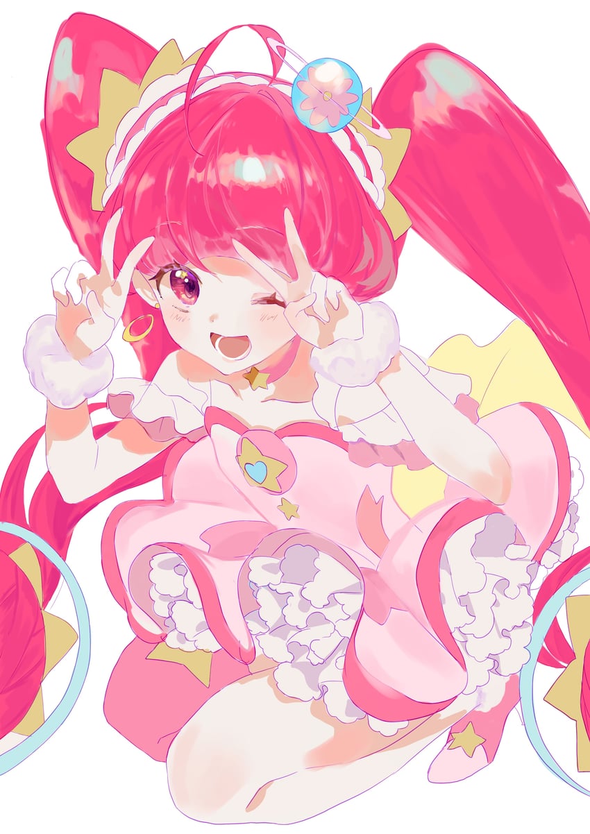 hoshina hikaru and cure star (precure and 1 more) drawn by seika_(yuimarutoka0219)
