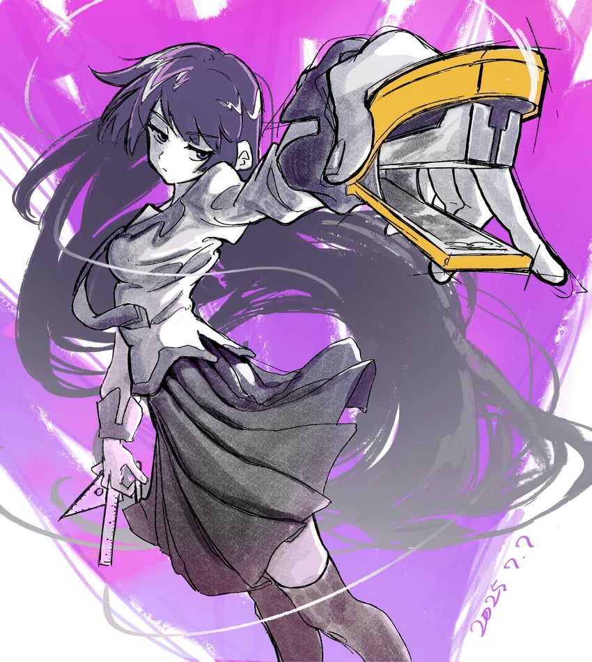 senjougahara hitagi (monogatari and 1 more) drawn by goffstager