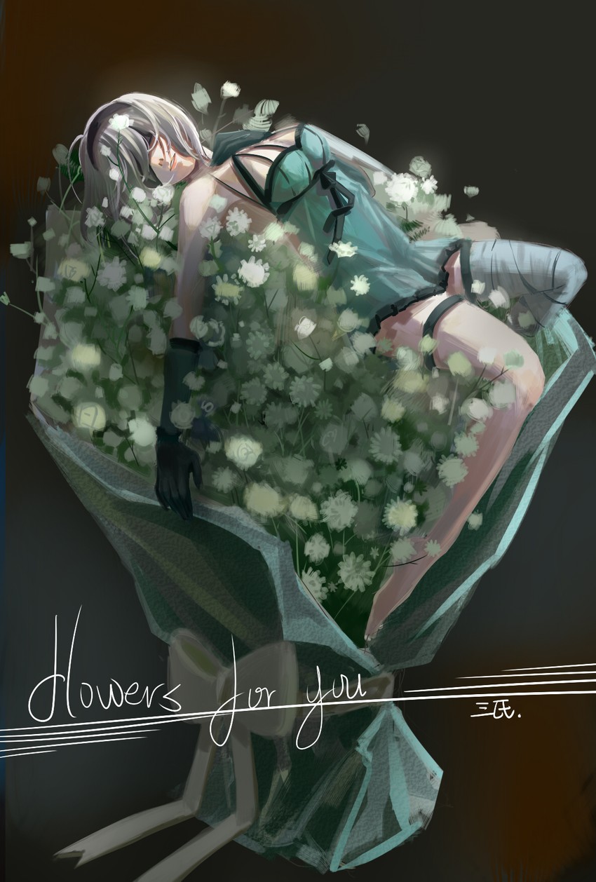 2b and kaine (nier:automata and 1 more) drawn by sanshimar