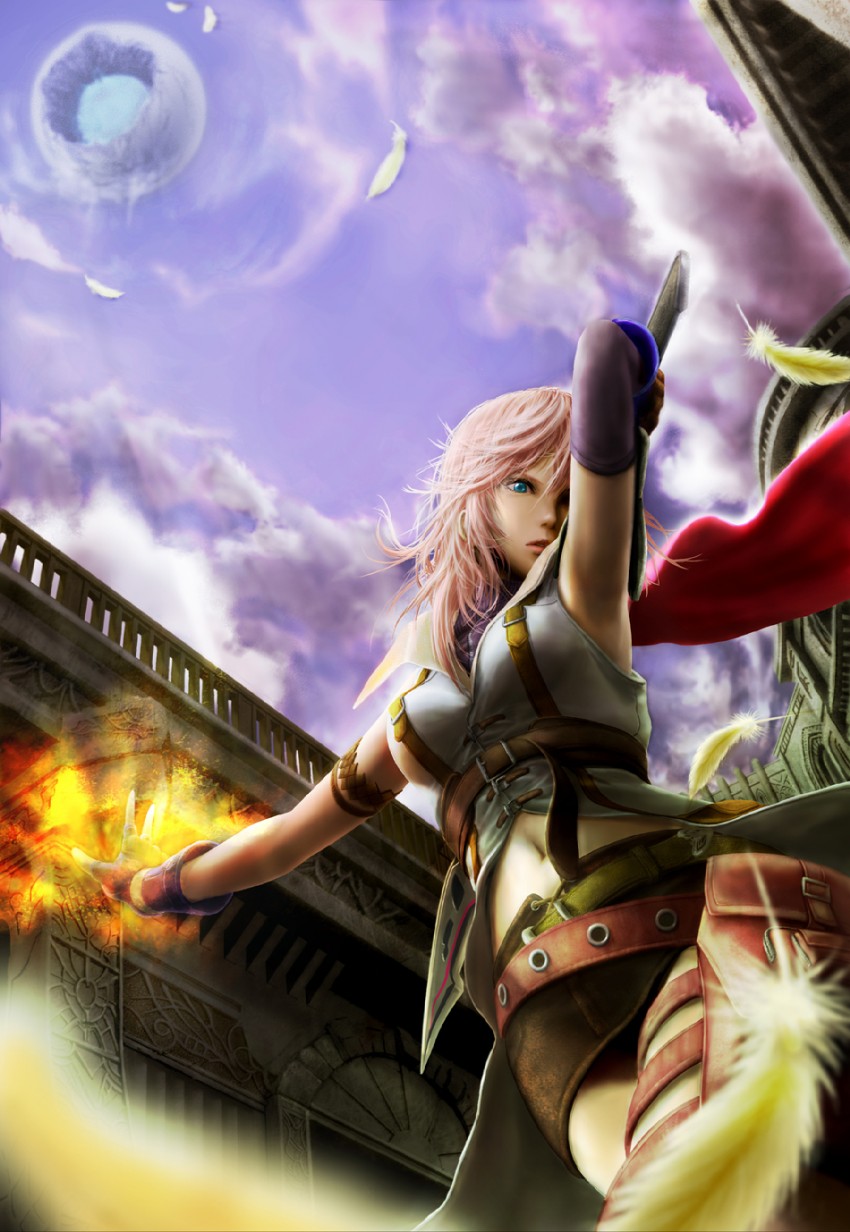 lightning farron (final fantasy and 1 more) drawn by rinzou_(dangan)