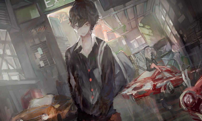 amamiya ren, takamaki anne, and okumura haru (persona and 1 more) drawn by ori_(momonimo)