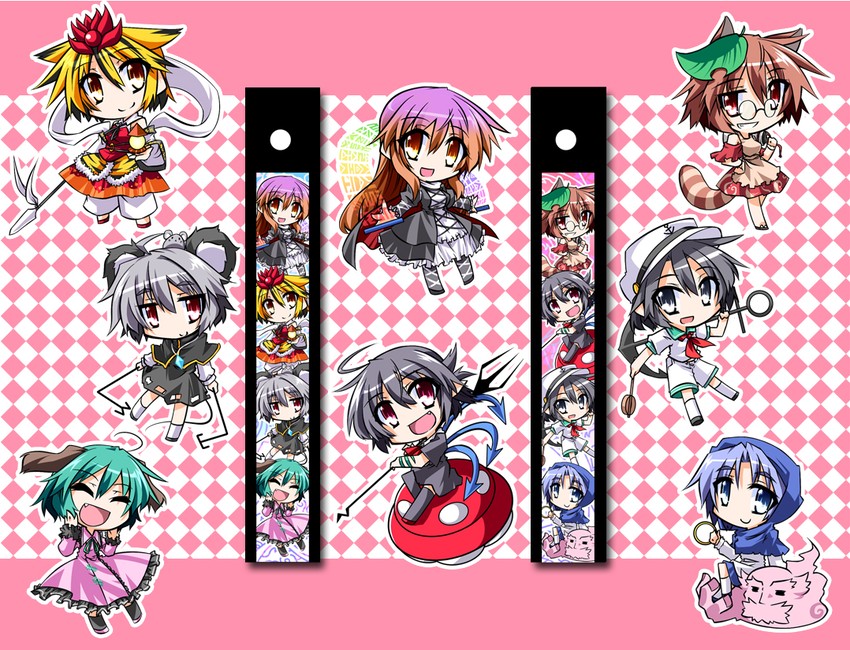 nazrin, hijiri byakuren, houjuu nue, toramaru shou, murasa minamitsu, and 4 more (touhou) drawn by hemogurobin_a1c