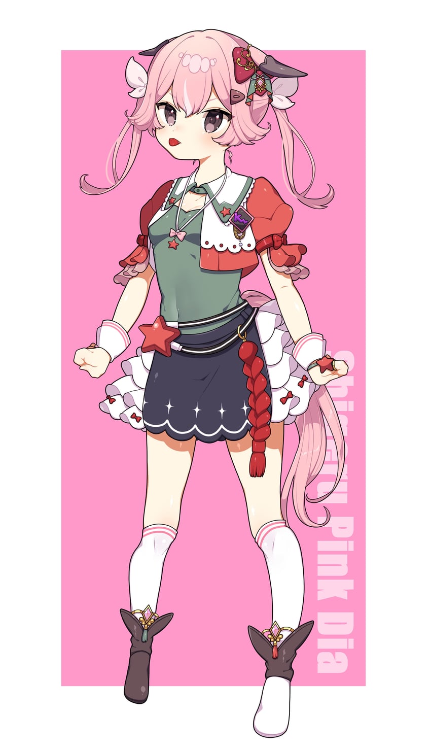 shigeru pink dia (original and 1 more) drawn by oishiiiii4