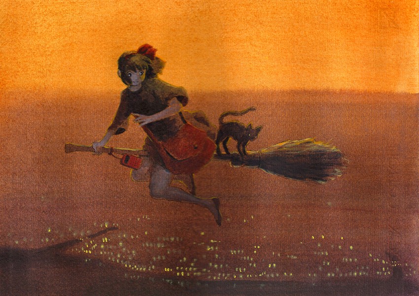 kiki and jiji (majo no takkyuubin) drawn by lia_marin