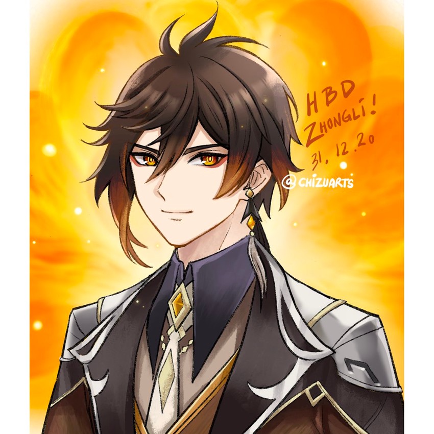zhongli (genshin impact) drawn by chizysmiles