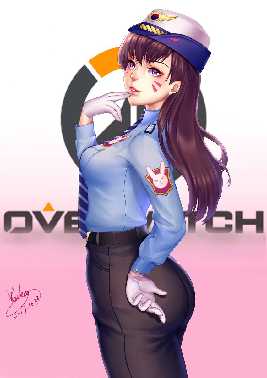 d.va and officer d.va (overwatch and 1 more) drawn by yuanchuang