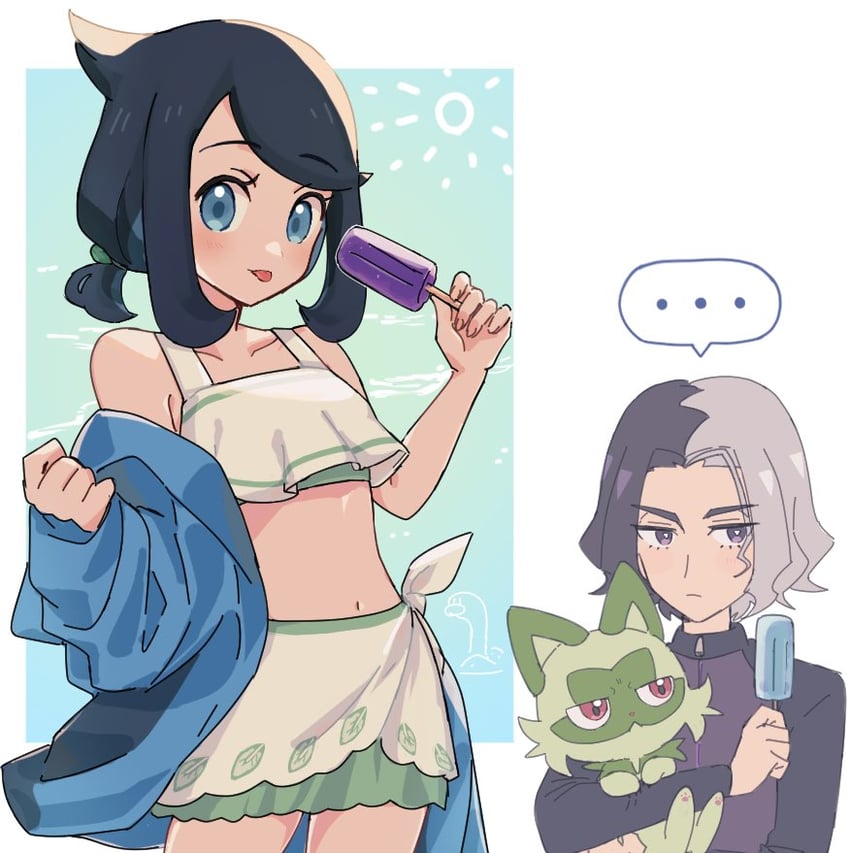 sprigatito, liko, and amethio (pokemon and 1 more) drawn by nm222