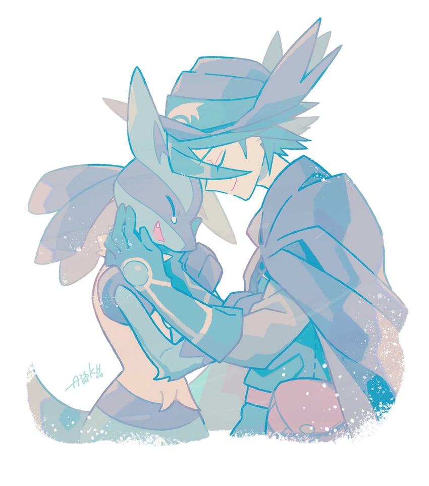 lucario and sir aaron (pokemon and 2 more) drawn by auko