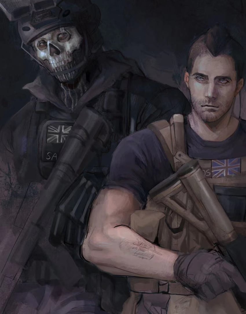 ghost and soap (call of duty and 1 more) drawn by bullfrogsan