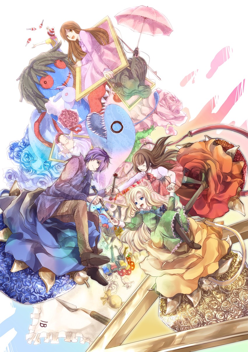 ib, mary, garry, and doll (ib) drawn by iroha_(shiki)