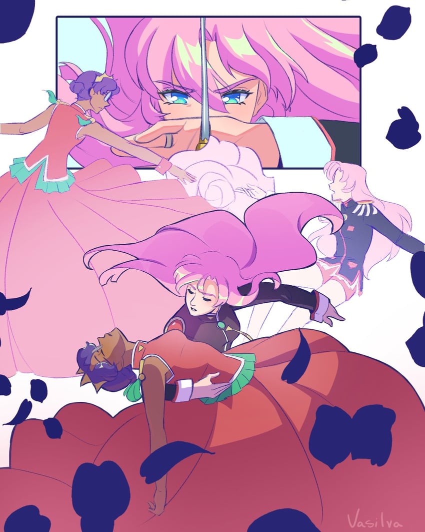 tenjou utena and himemiya anthy (shoujo kakumei utena) drawn by vasilva