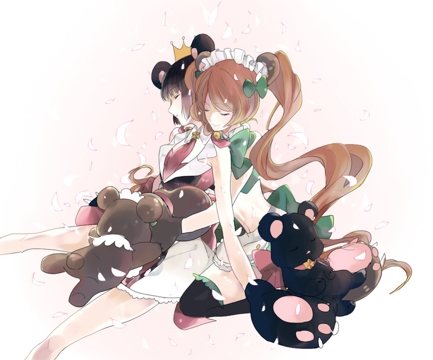 yurishiro ginko and yurigasaki lulu (yuri kuma arashi) drawn by camelot