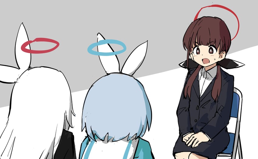 arona, plana, and ohitome kohane (blue archive and 1 more) drawn by tenten_(chan4545)