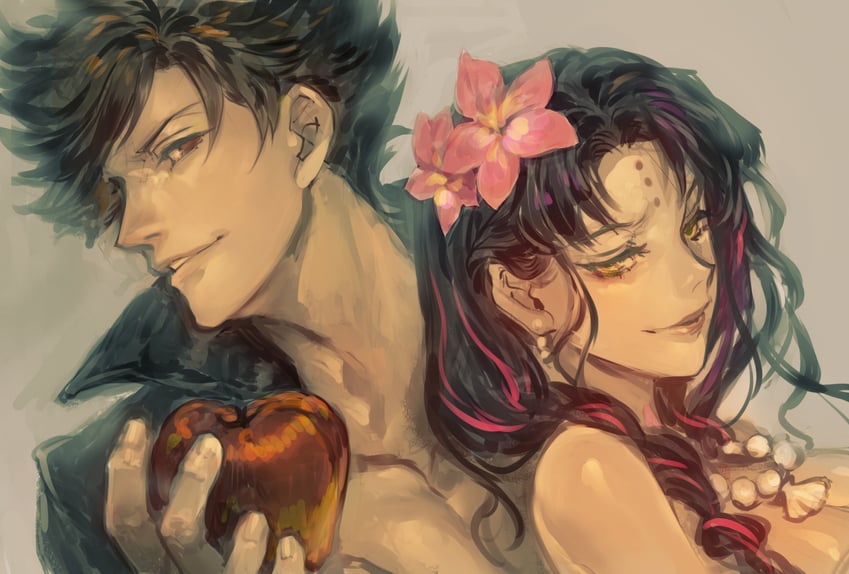 sessyoin kiara and belial (fate and 2 more) drawn by kin_mokusei