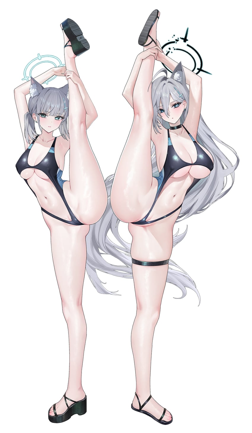 shiroko and shiroko terror (blue archive) drawn by lichiko