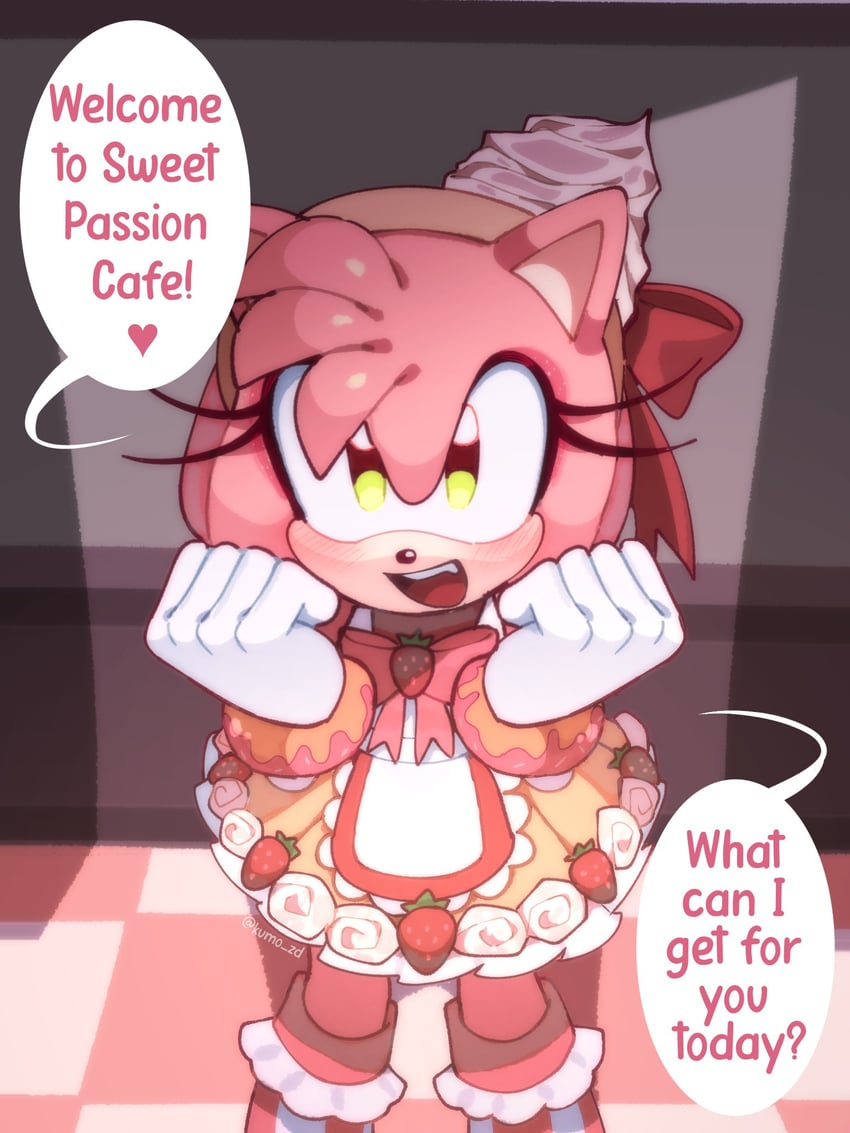 amy rose (sonic and 2 more) drawn by kumo_zd
