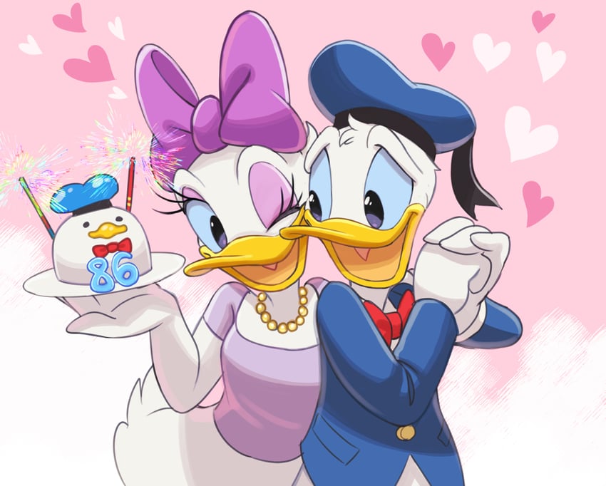 donald duck and daisy duck (mickey mouse & friends) drawn by natsuki_nori