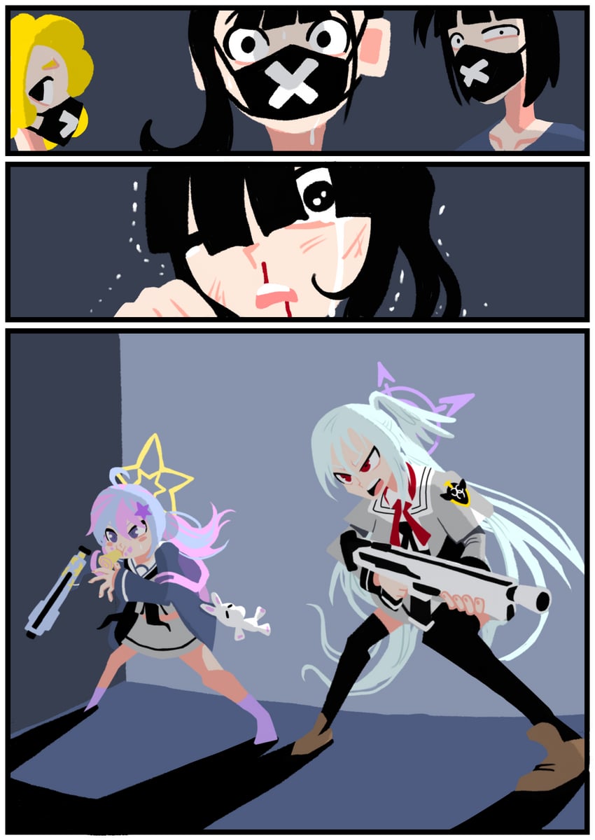 reisa, suzumi, and sukeban (blue archive) drawn by jepy_(pixiv_63967882)