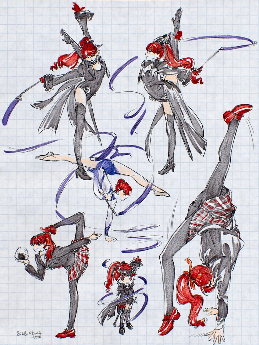 yoshizawa kasumi and violet (persona and 2 more) drawn by machihazure