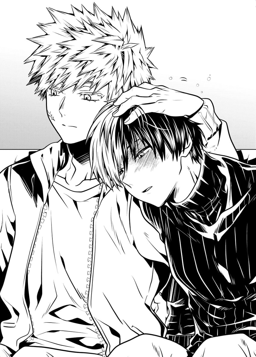bakugou katsuki and todoroki shoto (boku no hero academia) drawn by ikuhashi_muiko