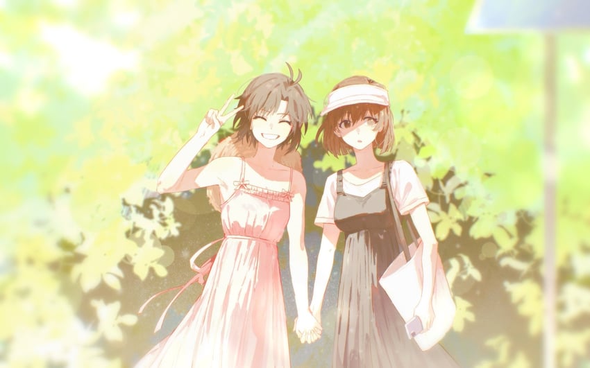 kikuchi makoto and hagiwara yukiho (idolmaster) drawn by yumi_xsh