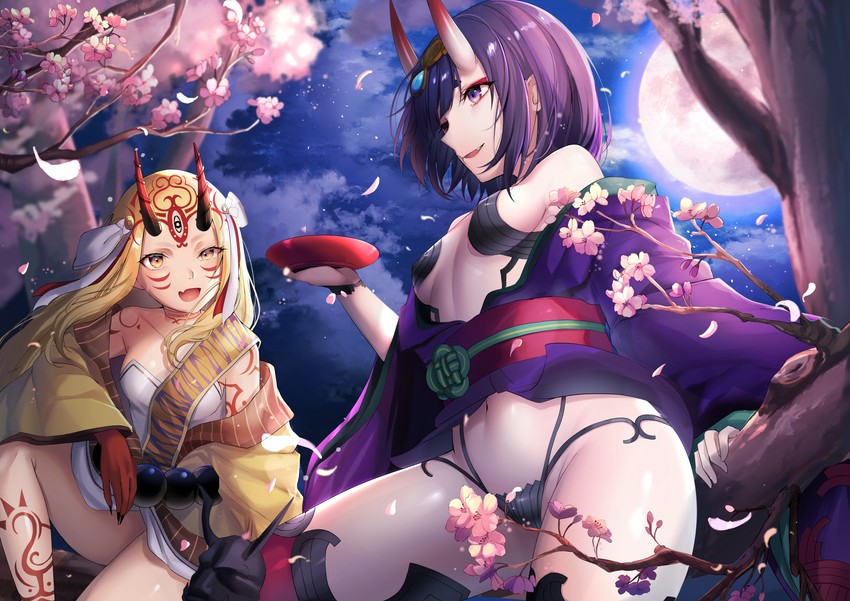 shuten douji and ibaraki douji (fate and 1 more) drawn by yufou
