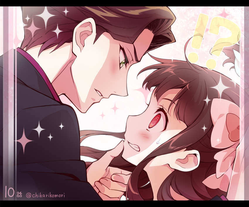 kagari atsuko and andrew hanbridge (little witch academia) drawn by chikariya