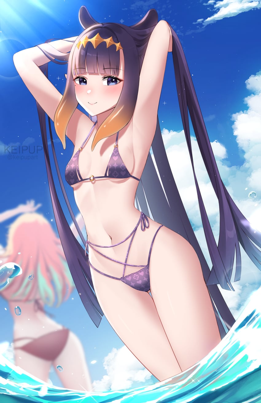 ninomae ina'nis and takanashi kiara (hololive and 1 more) drawn by keipup