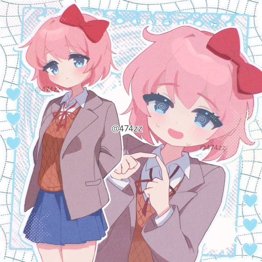 sayori (doki doki literature club) drawn by anzen_robo_(474zz)