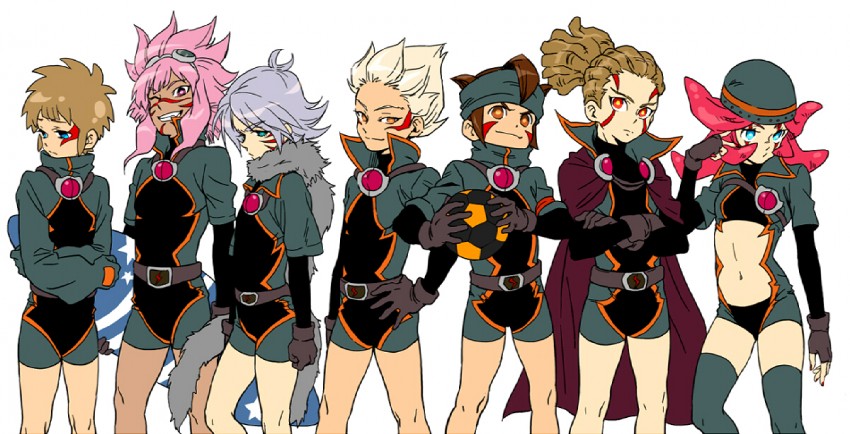endou mamoru, fubuki shirou, kidou yuuto, gouenji shuuya, tachimukai yuuki, and 2 more (inazuma eleven) drawn by bople