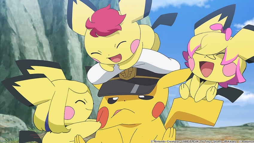 pikachu, liko, pichu, dot, roy, and 1 more (pokemon and 1 more) drawn by angel_(sunnyknights)