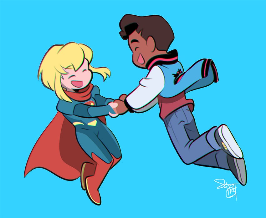 supergirl and jimmy olsen (dc comics and 2 more) drawn by comickergirl