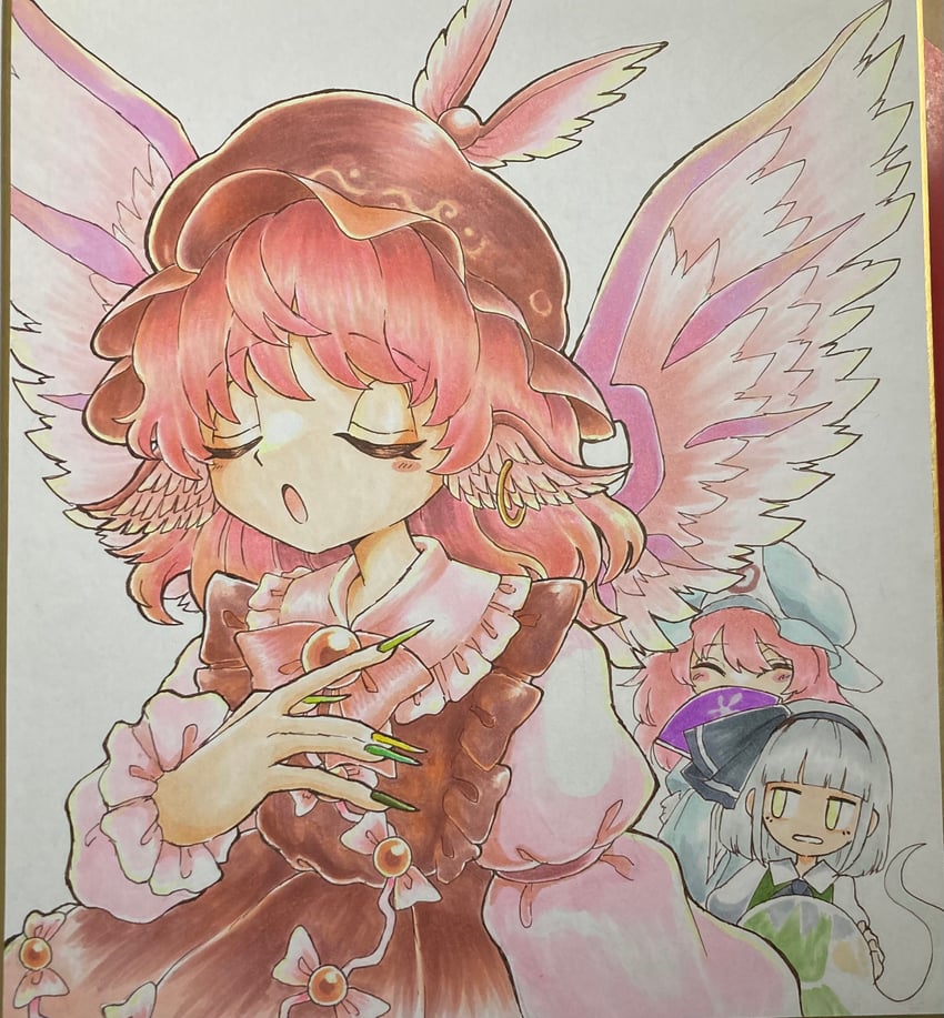 konpaku youmu, saigyouji yuyuko, and mystia lorelei (touhou) drawn by umebitan