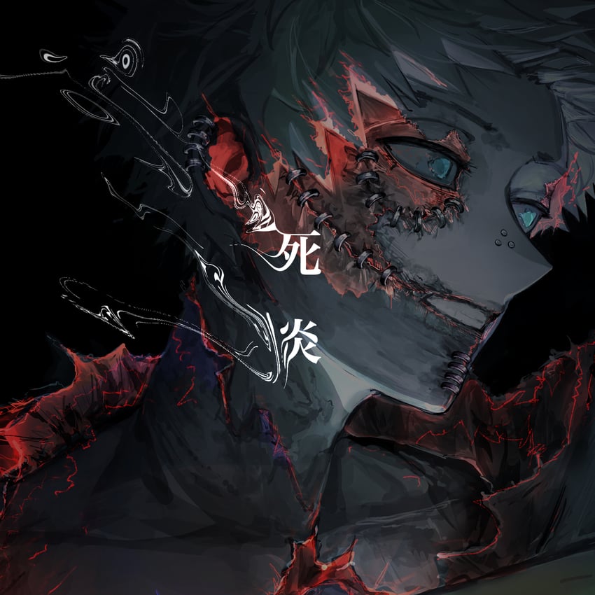 dabi and todoroki touya (boku no hero academia) drawn by amethyst_7777