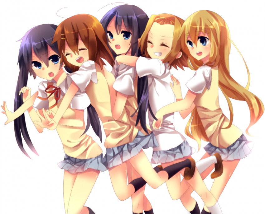 akiyama mio, nakano azusa, hirasawa yui, tainaka ritsu, and kotobuki tsumugi (k-on!) drawn by hazuki_mizuho