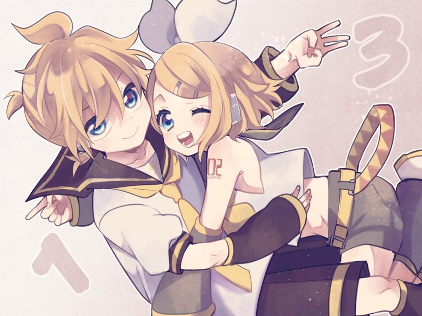 kagamine rin and kagamine len (vocaloid) drawn by aoi_choko_(aoichoco)