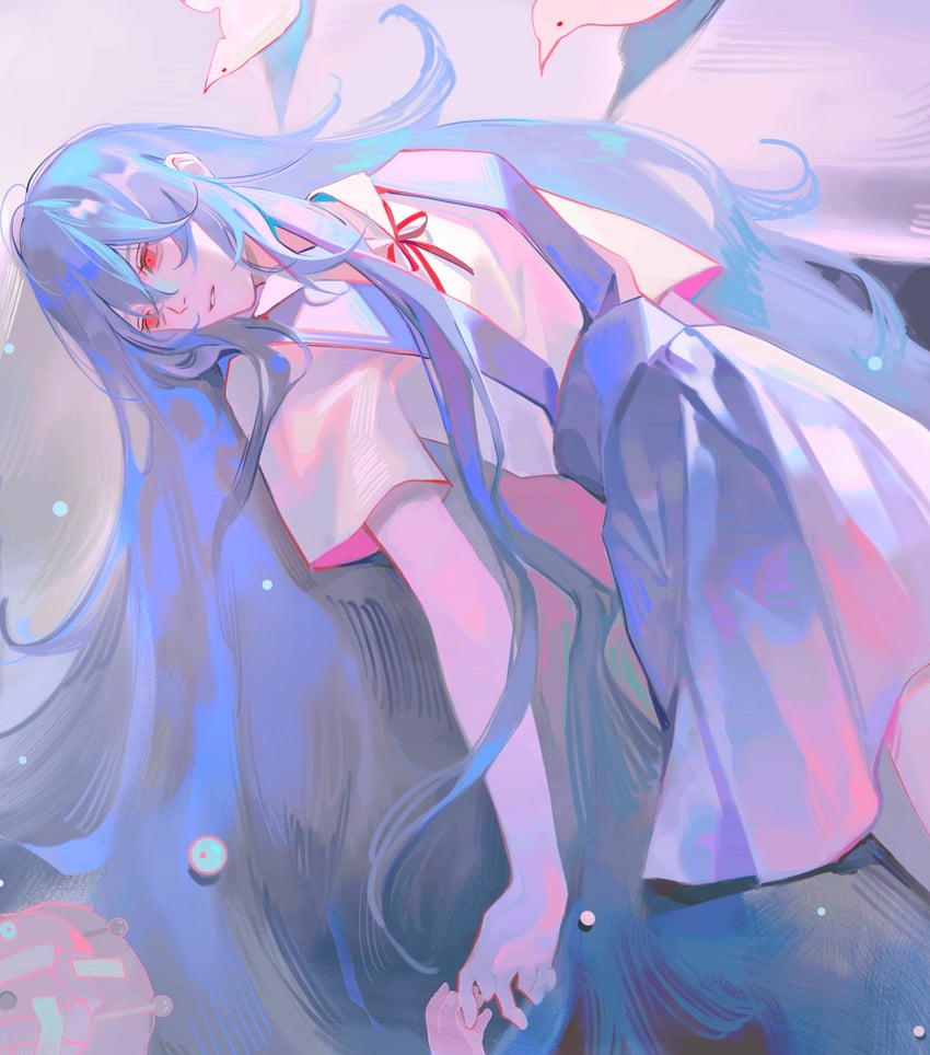 ayanami rei (neon genesis evangelion and 2 more) drawn by ling_ye_zzz
