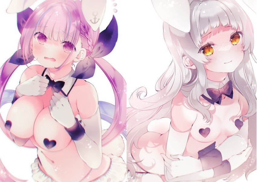 minato aqua and murasaki shion (hololive) drawn by moo_(umineko)