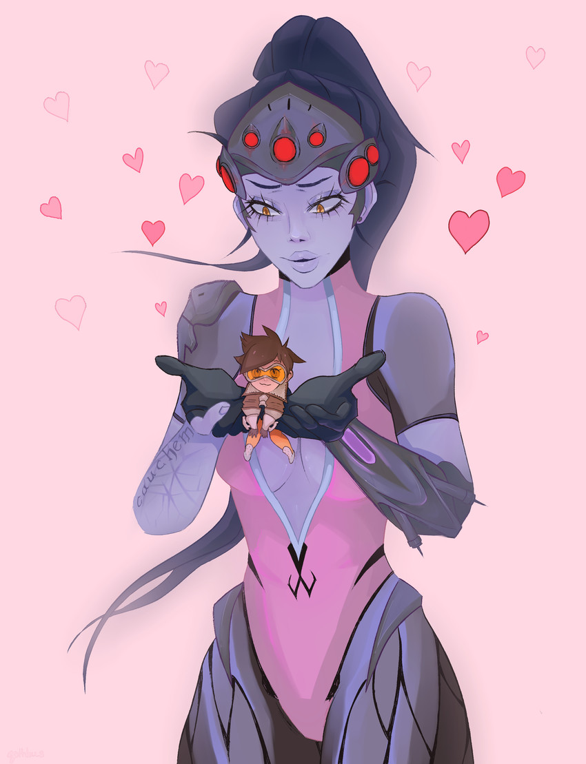 tracer and widowmaker (overwatch and 1 more) drawn by gothbus