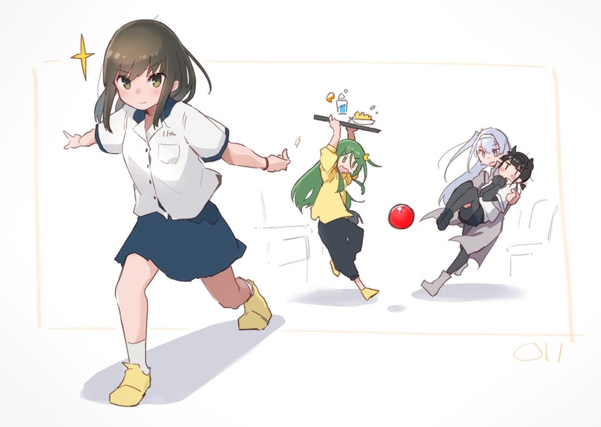 fubuki, hatsuzuki, fubuki kai ni, nagatsuki, and fuyutsuki (kantai collection) drawn by ma_rukan