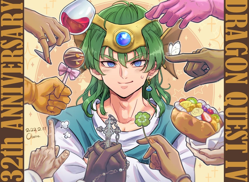 slime, manya, alena, minea, hero, and 5 more (dragon quest and 1 more) drawn by oboro_dqp