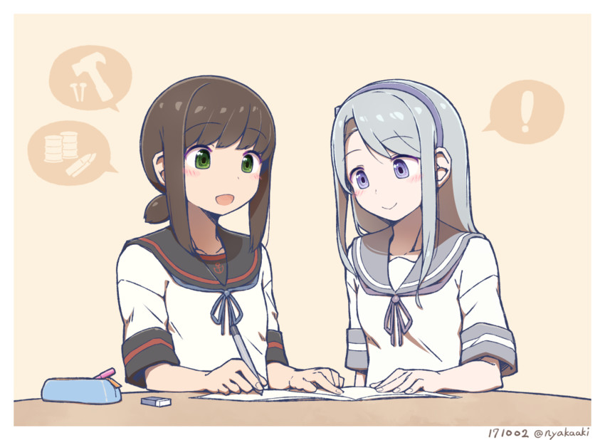 fubuki, fubuki kai ni, and sagiri (kantai collection) drawn by nakaaki_masashi