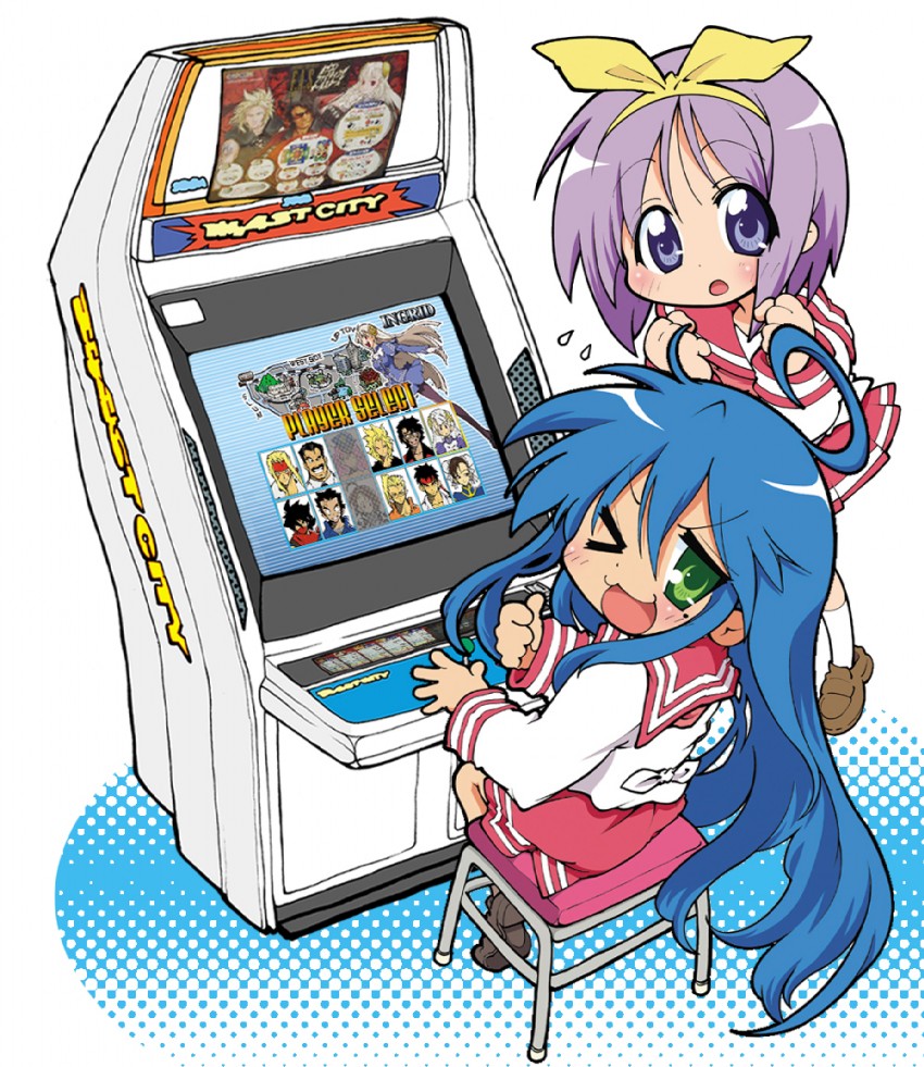 chun-li, izumi konata, hiiragi tsukasa, ryu, ingrid, and 9 more (street fighter and 11 more) drawn by usuiken