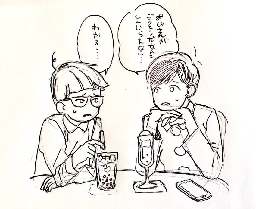 matsuno osomatsu and radio-controlled glasses boy (osomatsu and 1 more) drawn by ojima_(ojimadou)