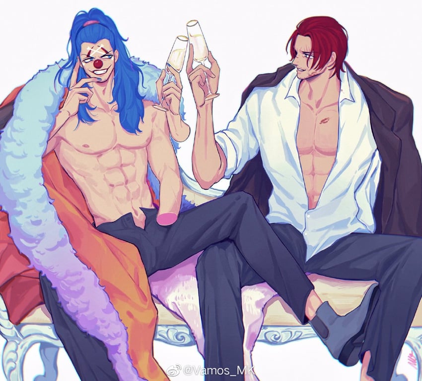 shanks and buggy the clown (one piece) drawn by vamos_mk