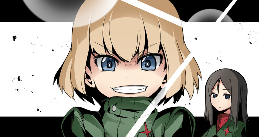 katyusha and nonna (girls und panzer and 1 more) drawn by hoshikawa_(hoshikawa_gusuku)