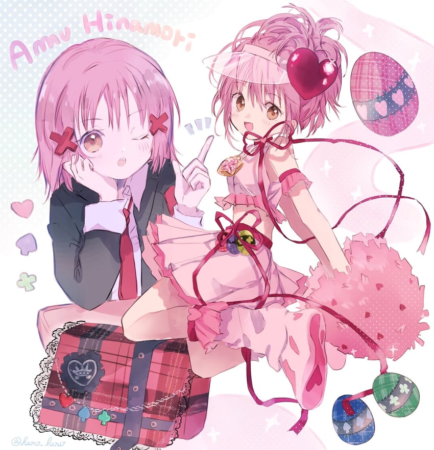 hinamori amu and amulet heart (shugo chara!) drawn by hano_luno